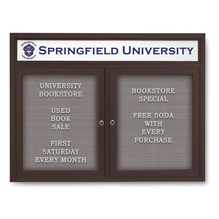 United Visual Products Indoor Enclosed Combo Board, 42"x32", Brnz Frame/Burgundy & Blue Spruce UVCB4232BZ-BURGUN-BLSPRU